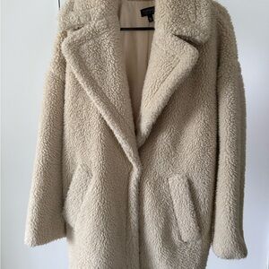 Topshop Beige Teddy Jacket